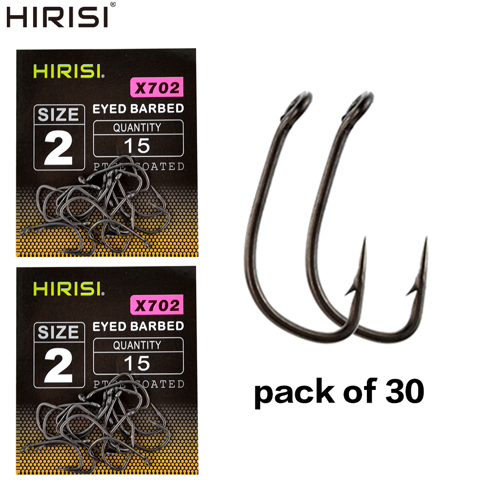 Fishing Hook Assortment - 30pcs PTFE Coated High Carbon Steel