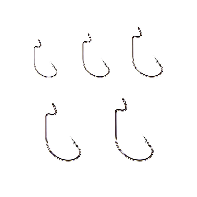 50pcs Wide Worm Hook Carbon St - Fishing Hook Barbless recension och pris