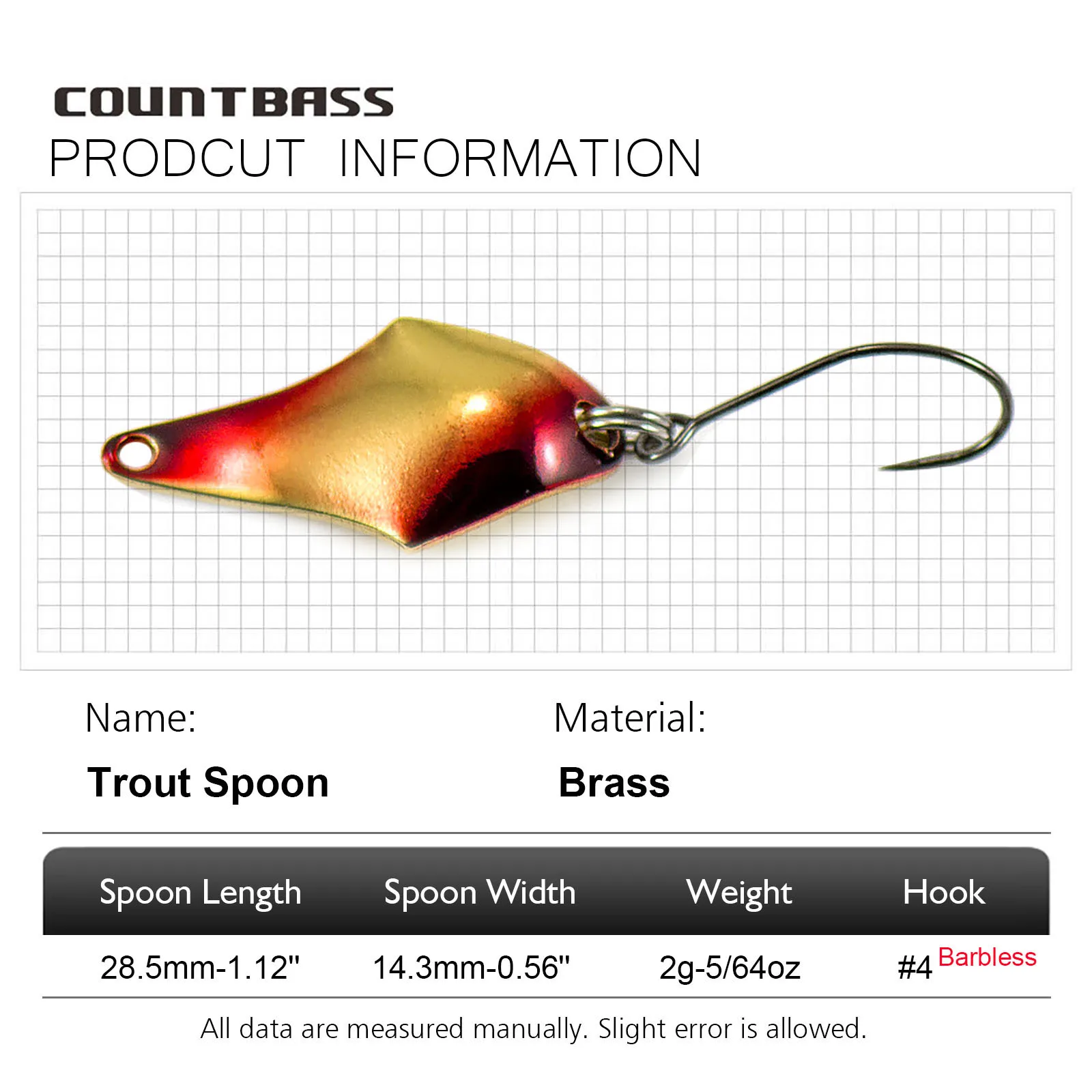 COUNTBASS 5/64oz 2g Casting Sp - Fishing Hook Barbless recension och pris