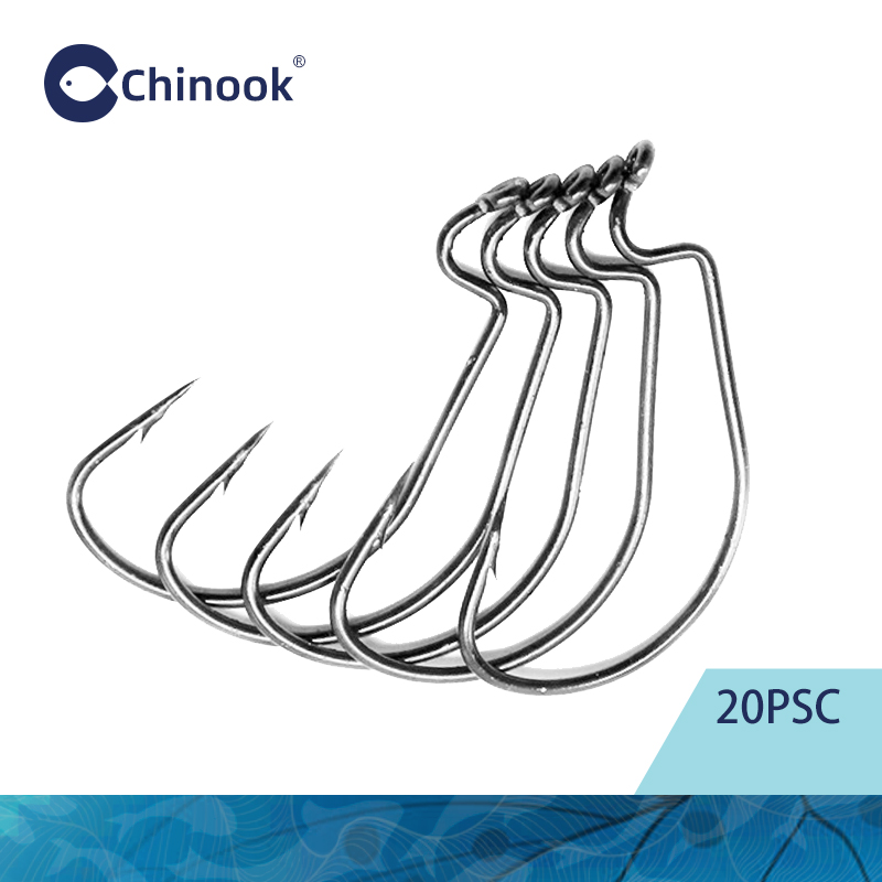 Chinook 20pcs Wide worm Texan  - Fishing Hook Barbless recension och pris