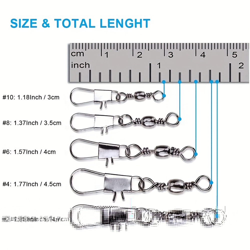 100Pcs/Lot 4#6#8#10#12# Swivel - Fishing Hook Assortment recension och pris