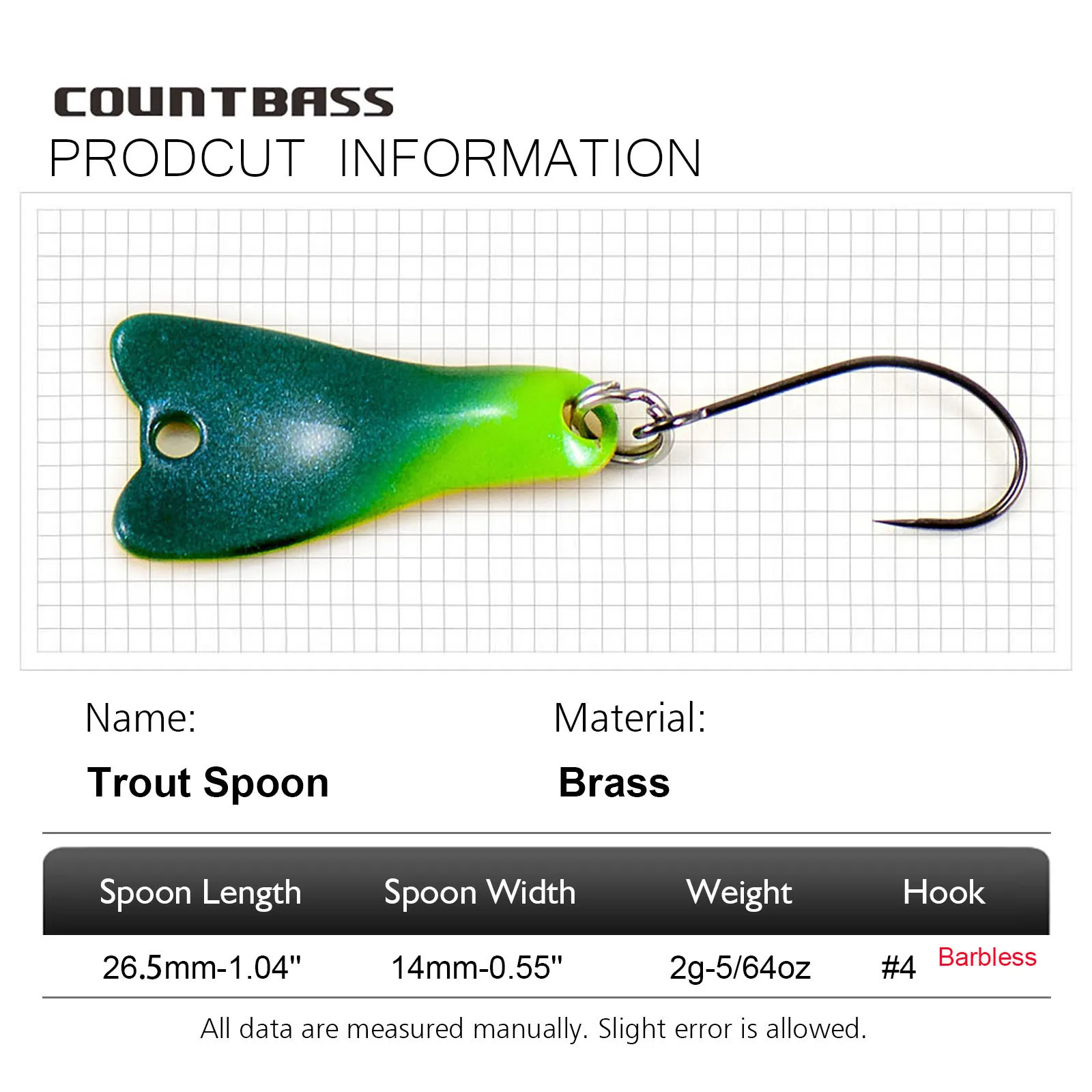 COUNTBASS 5/64oz 2g Casting Sp - Fishing Hook Barbless recension och pris