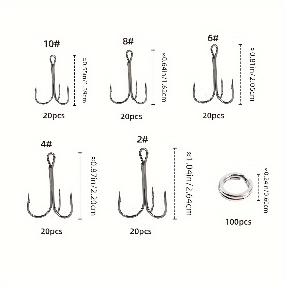 200pcs Fishing Treble Hooks wi - Fishing Hook Circle recension och pris