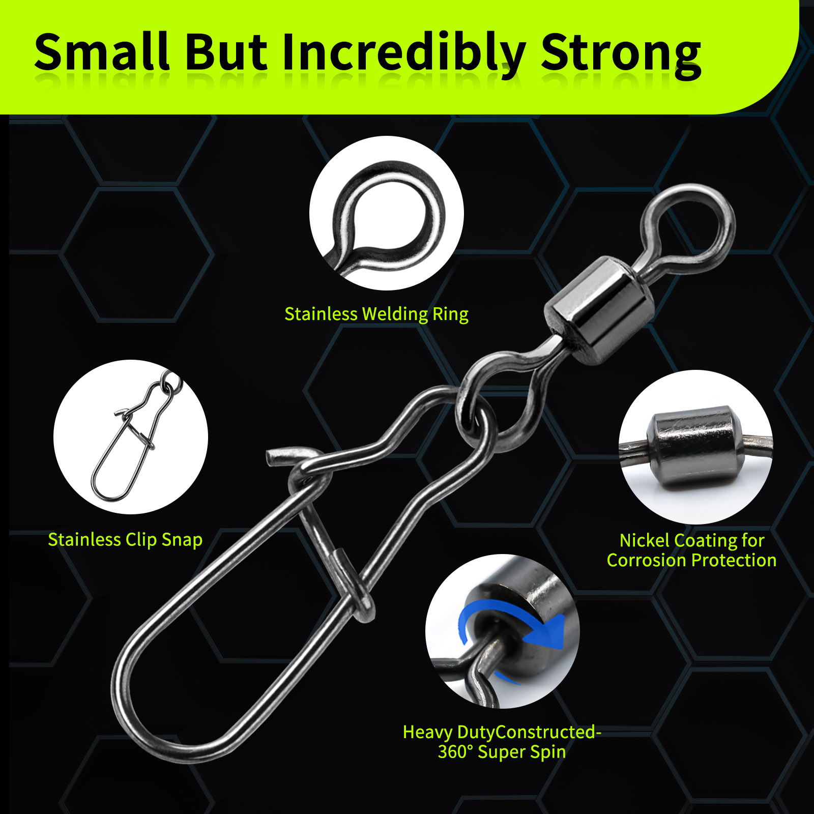 Duo-Lock Snap Swivels 50~200Pc - Fishing Hook Circle recension och pris
