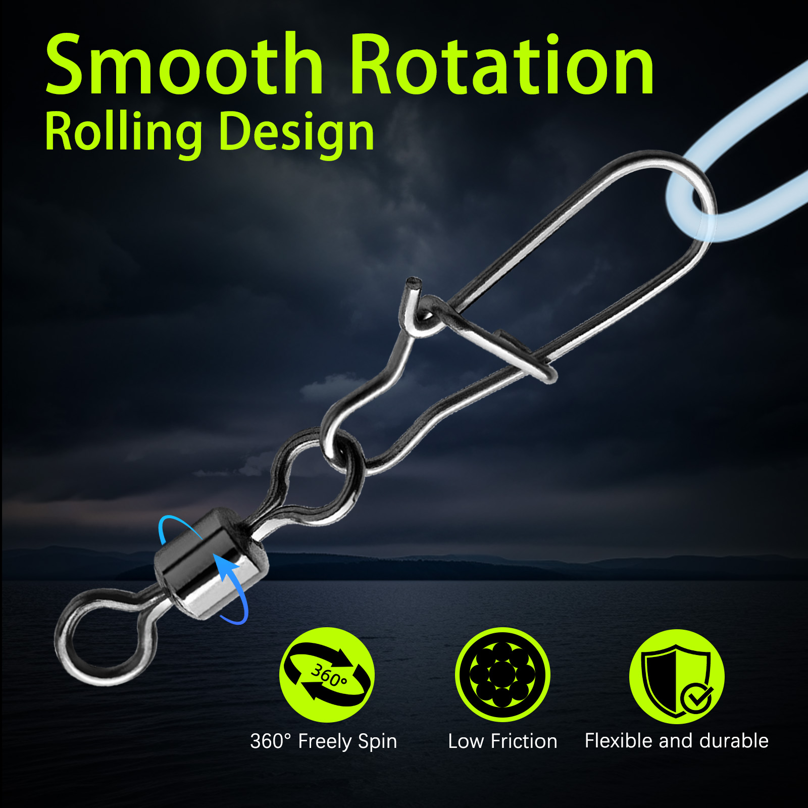 Duo-Lock Snap Swivels 50~200Pc - Fishing Hook Circle recension och pris