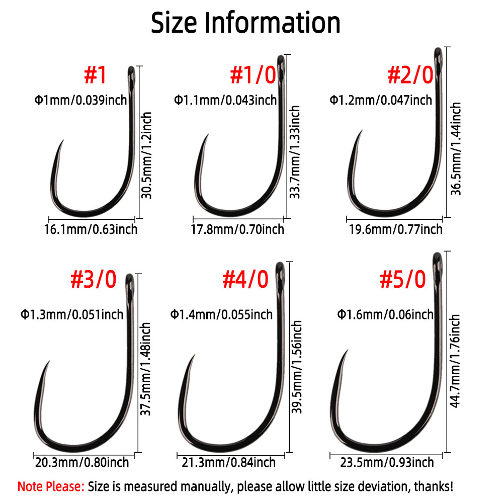 20pcs #1 1/0 2/0 3/0 4/0 5/0 S - Fishing Hook Barbless recension och pris